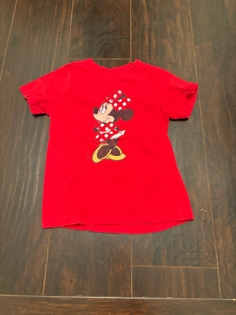 Disney Minnie Mouse Girls Red Graphic T-Shirt Size 3T